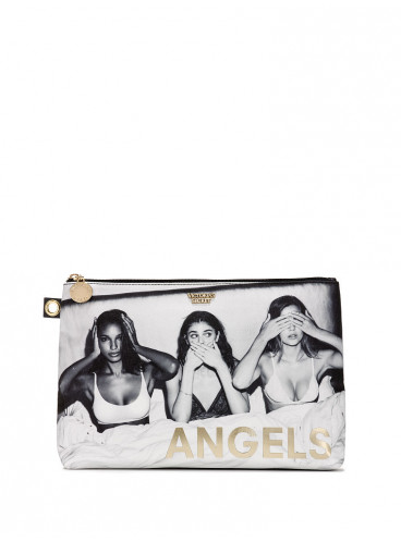 Стильная объемная косметичка с изображением ангелочков Victoria's Secret