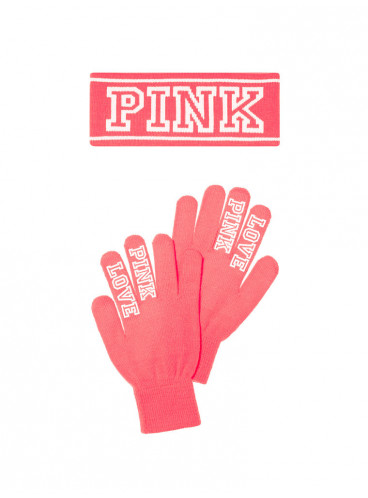 Яркий наборчик: перчатки + повязка на голову от Victoria's Secret PINK