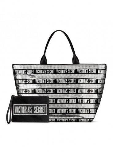 Стильная сумка с пайетками + косметичка Victoria's Secret