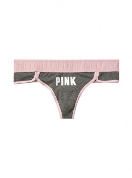 More about Хлопковые трусики-стринги Victoria&#039;s Secret PINK - Heather Anthracite And Chalk Rose With Graphic