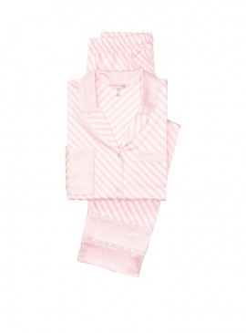 Докладніше про Сатинова піжама Victoria&#039;s Secret із серії The Satin - Stripe Bias Pink Stripe