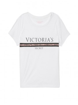 Докладніше про Футболка від Victoria&#039;s Secret - VS White - Lace Stripe