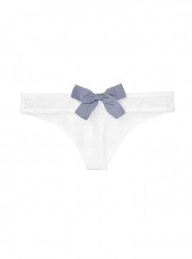 More about Трусики-стринги из коллекции Dream Angels от Victoria&#039;s Secret - White With Light Blue Denim Bow