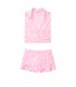 Сатинова піжамка з шортиками Victoria's Secret із серії The Sleepover - Pink Victoria Secret Wave