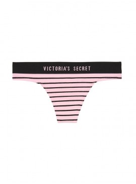 Докладніше про Трусики-стрінги Seamless від Victoria&#039;s Secret - Pink Flora Black Stripe