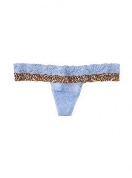 Докладніше про Трусики-стрінги Victoria&#039;s Secret PINK із колекції So Soft Lace - Slate Blue Leopard