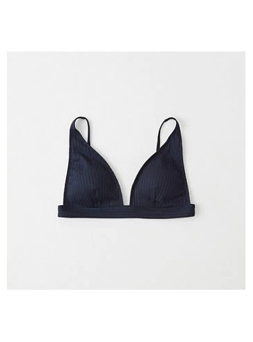 Рифленный купальник Abercrombie & Fitch - NAVY BLUE