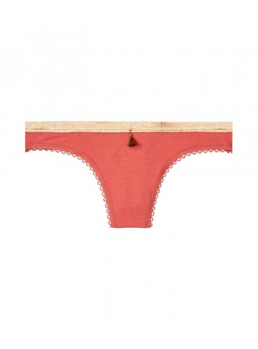 Трусики-стринги Victoria's Secret из коллекции Stretch Cotton Tassel - Mineral Red