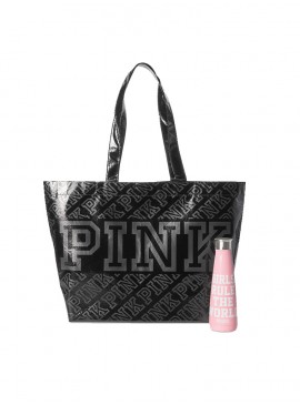 Докладніше про Термопляшка для води + сумка-шоппер від Victoria&#039;s Secret PINK - Pink