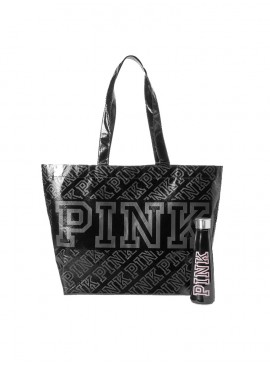 Докладніше про Термопляшка для води + сумка-шоппер від Victoria&#039;s Secret PINK - Black