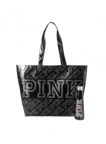 Термобутылка для воды + сумка-шоппер от Victoria's Secret PINK - Black