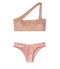 Стильный купальник Metallic One-shoulder от Victoria's Secret - Rose Sand