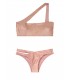 NEW! Стильный купальник Metallic One-shoulder от Victoria's Secret - Rose Sand