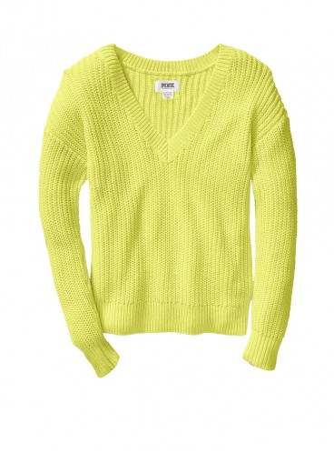 Стильный теплый свитер из коллекции Victoria's Secret PINK - Lime Citron