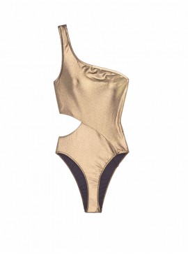 Докладніше про Стильний монокіні Metallic One-shoulder від Victoria&#039;s Secret - Dark Gold