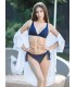 Рифленный купальник Abercrombie & Fitch - NAVY BLUE