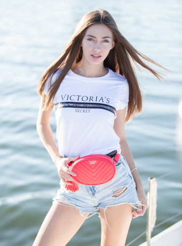 Футболка от Victoria's Secret - VS White - Lace Stripe