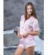 Сатинова піжамка з шортиками Victoria's Secret із серії The Sleepover - Pink Stripe