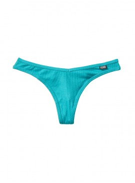 Докладніше про Бавовняні трусики-стрінги Victoria&#039;s Secret PINK - Warm Turquoise Rib