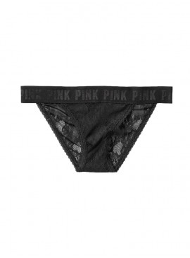 Докладніше про Мереживні трусики-бікіні від Victoria&#039;s Secret PINK - Pure Black