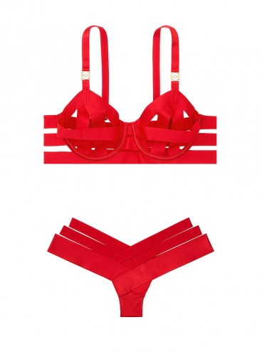 Комплект белья Demi из серии Luxe Lingerie Strappy от Victoria's Secret - Red