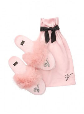 Докладніше про М&#039;які тапочки від Victoria&#039;s Secret + мішечок у подарунок - Dusk Pink