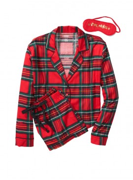 Докладніше про Подарунковий набір: піжамка із шортами + пов&#039;язка для сну - Horizontal Holiday Plaid