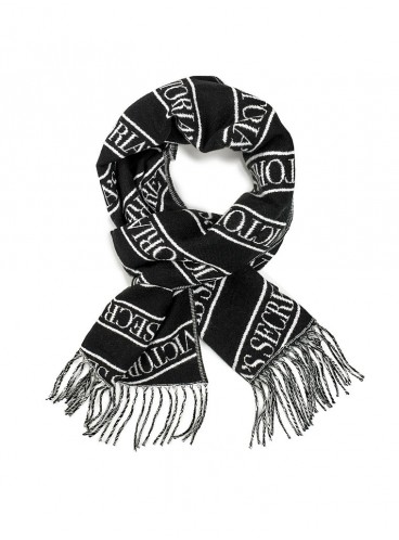 Тёплый шарф от Victoria's Secret - Black & White Logo