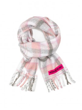 Докладніше про Теплий шарф від Victoria&#039;s Secret - Blush &amp; Gray Plaid