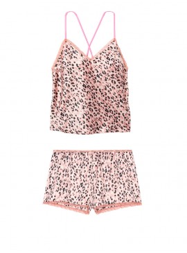 Докладніше про Піжамка з колекції Satin &amp; Lace від Victoria&#039;s Secret - Pink Lovely Leopard