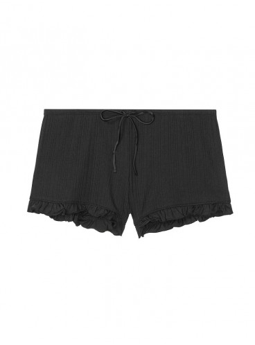 Піжамні шорти Ribbed Ruffle від Victoria's Secret - Black