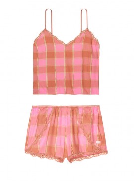 Докладніше про Піжамка з колекції Flannel Sleep від Victoria&#039;s Secret - Pink Shimmery Plaid