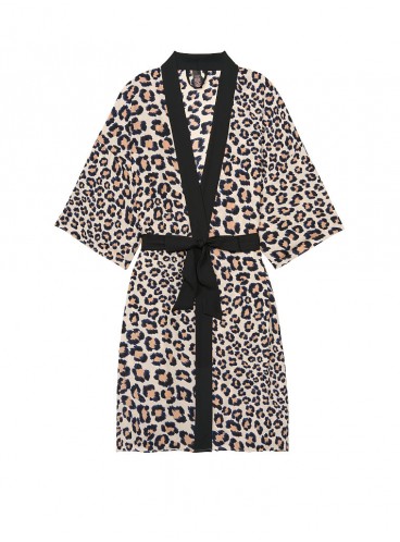 Розкішний халат Handkerchief Kimono від Victoria's Secret - Natural Leopard