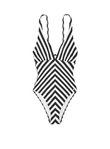 Купальник-монокіні V-neck One-piece від LASCANA - Black White
