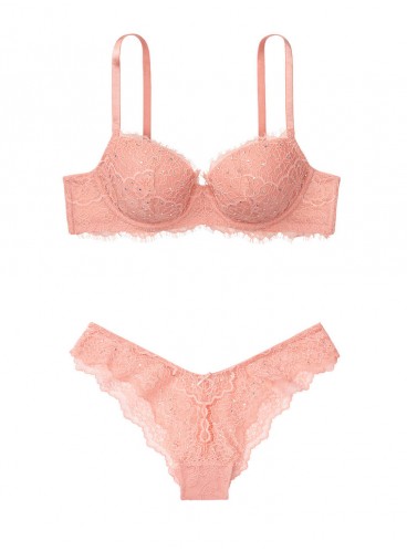 Комплект белья Lightly Lined Demi от Victoria's Secret - Rose Tan Embellished
