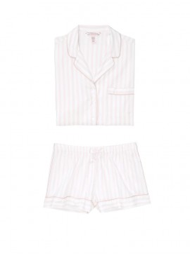 Докладніше про Піжамка з шортиками Victoria&#039;s Secret із серії Sleepsoft - White Pink Fizz Stripe
