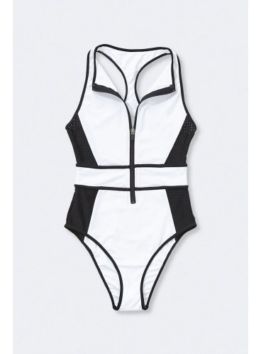 Купальник-монокини Forever 21 - WHITE BLACK