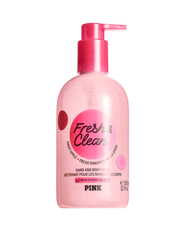 pink fresh and clean body wash