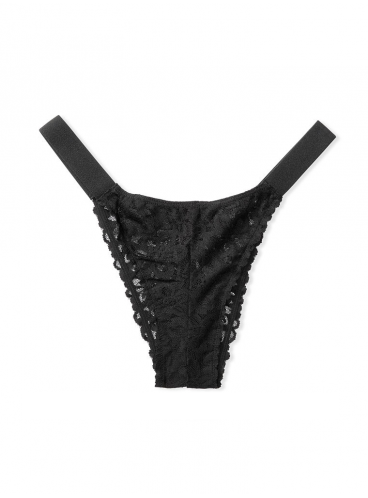 Кружевные трусики Brazilian от Victoria's Secret PINK - Black