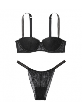 Фото Комплект белья Lightly Lined Jewel Strap от Victoria's Secret - Black