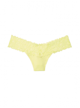 Докладніше про Трусики-стрінги Victoria&#039;s Secret із колекції Cotton Lace - Lime Yellow