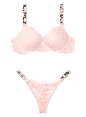 Мереживний комплект з Push-Up Shine Strap із серії Very Sexy від Victoria's Secret - Purest Pink