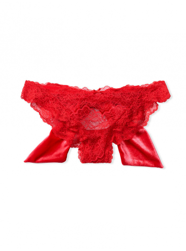 Трусики из коллекции Lace & Velvet Bow Ouvert от Victoria's Secret - Lipstick