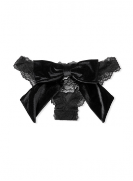 Докладніше про Трусики з колекції Lace &amp; Velvet Bow Ouvert від Victoria&#039;s Secret - Black