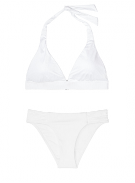 Докладніше про NEW! Стильний купальник Ribbed Fixed Halter від Victoria&#039;s Secret - White