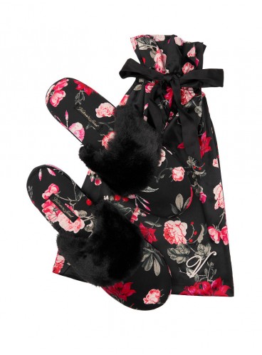 М'які тапочки від Victoria's Secret + мішечок у подарунок Black Bright Cherry