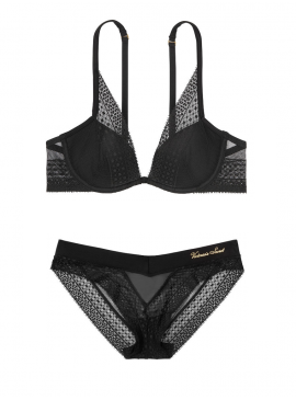 More about Комплект бeлья Lightly Lined Lace Plunge от Victoria&#039;s Secret - Pure Black