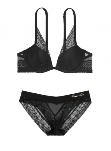 Комплект бeлья Lightly Lined Lace Plunge от Victoria's Secret - Pure Black