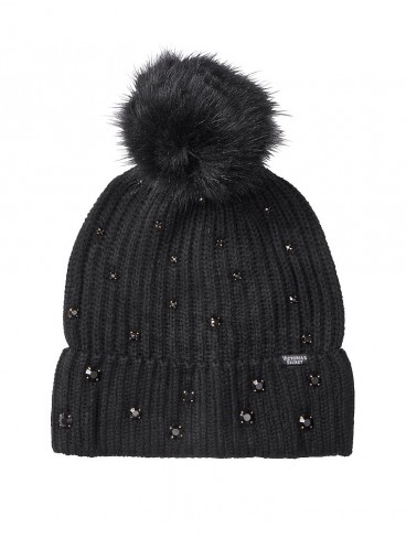 Стильна шапка Pom-Pom Hat від Victoria's Secret - Black