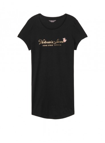 Ночная рубашка от Victoria's Secret - Black Logo Flower